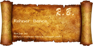 Rehner Bence névjegykártya